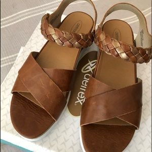 Aetrex Leather Sandals/Cognac US10 Medium